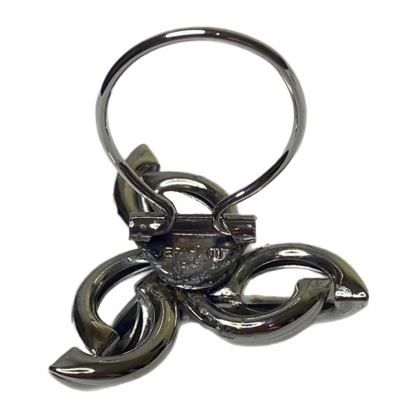 Scarf/Ring Women's Jeri-Lou Silver Toned w/Rhinestone Center - Picture 3 of 5